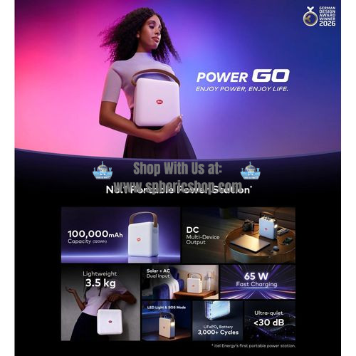 ITEL POWER GO - 100,000mAh Portable Power Station With 320Wh LiFePO₄ Battery - Image 3