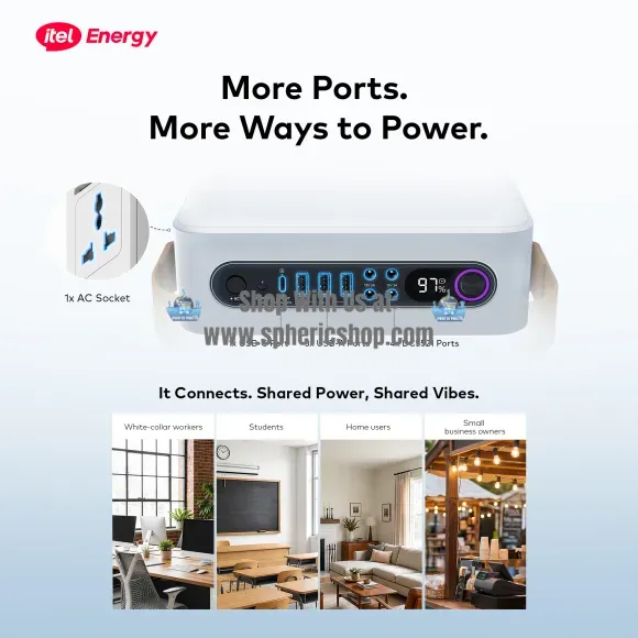 itel Power Go Pro 320Wh Portable Power Station – Reliable Power Wherever You Go - Image 6