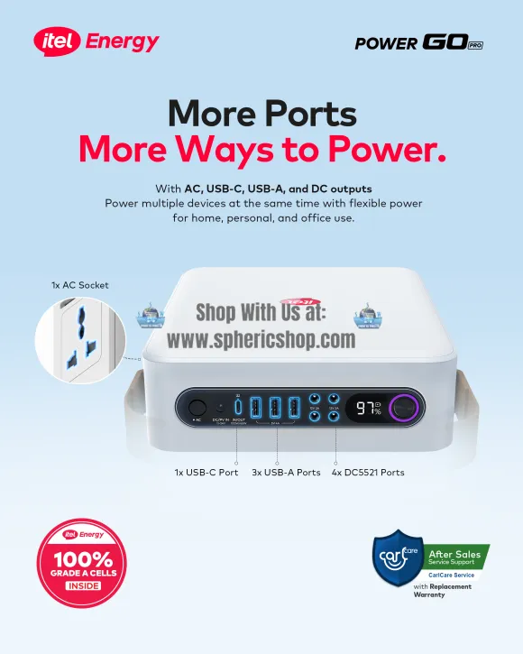 itel Power Go Pro 320Wh Portable Power Station – Reliable Power Wherever You Go - Image 4